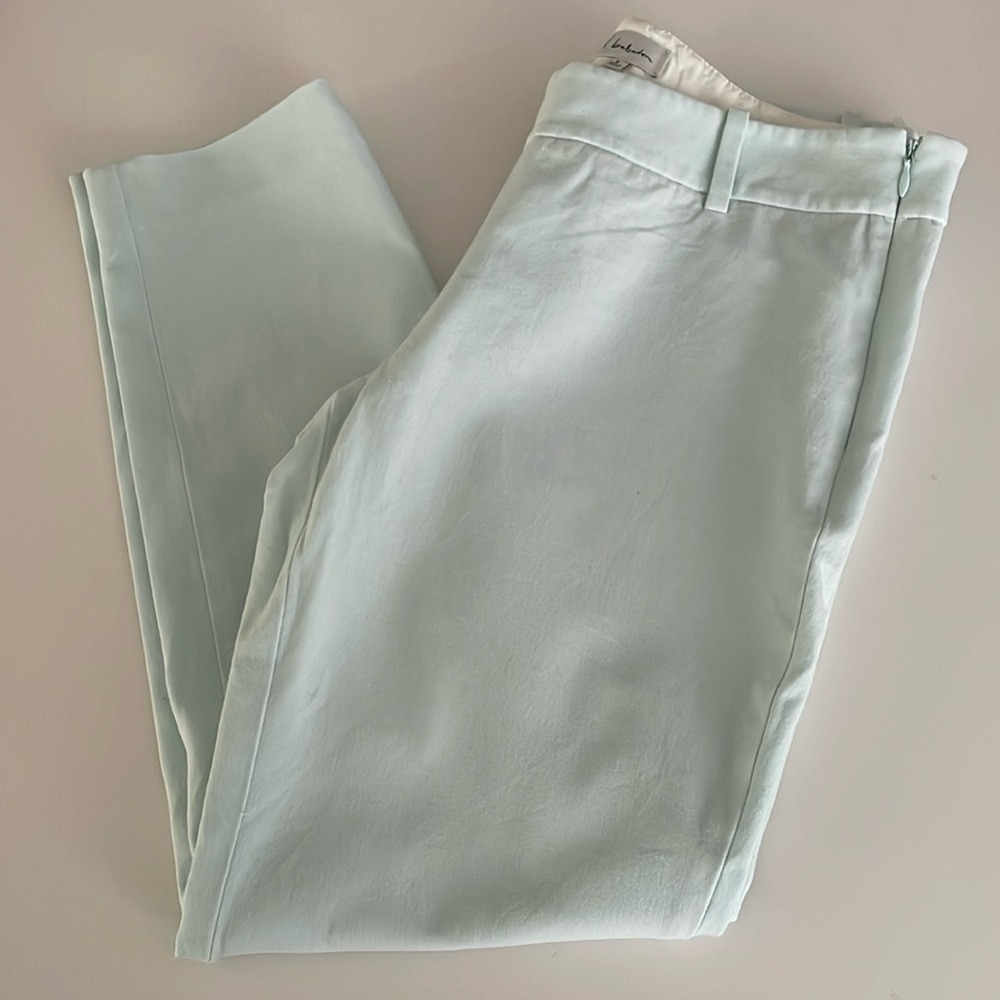 6 t. Babaton Crop Pant Side Zip Light Blue Green